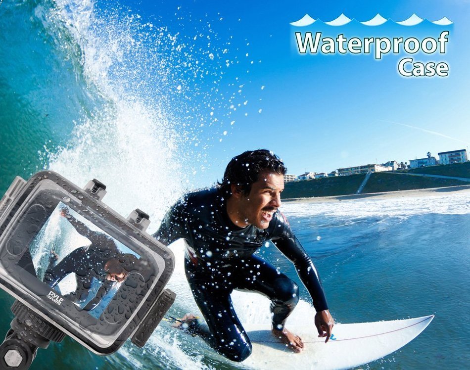 Pyle PSCHD30WT Mini High-Definition Sports Action Wide-Angle HD Camera & Camcorder, 720p, SD Card Slot, Touchscreen... N15