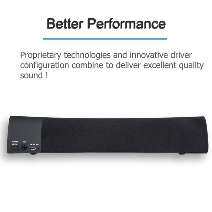 Rotibox Mini Soundbar Ultra Compact Portable Mutimedia Wireless Stereo Bluetooth Speaker HiFi Powerful Crystal... N20