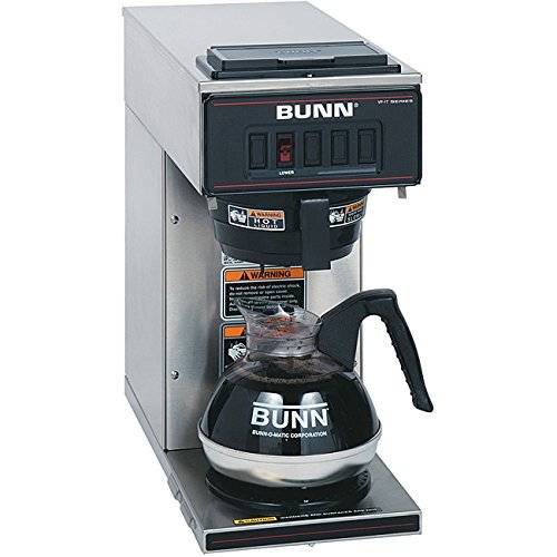 Pourover Coffee Brewer, 3.8 Gallons Per Hour, 1 Warmer, Silver/Black