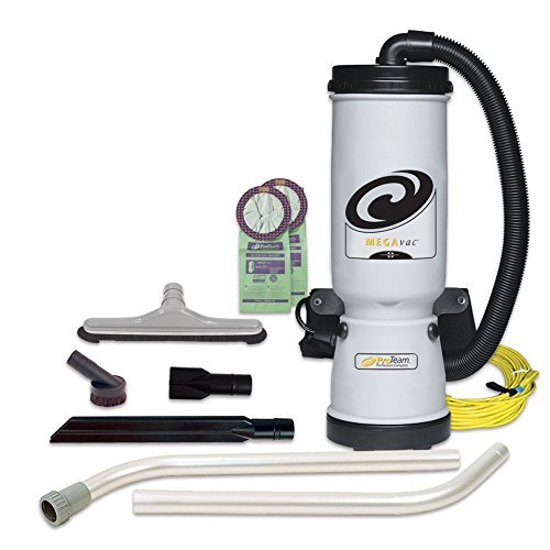 ProTeam Backpack Vacuum 10 Quart MegaVac Commercial Vacuum Backpack with Blower Tool and Hard Surface Nylon Brush...