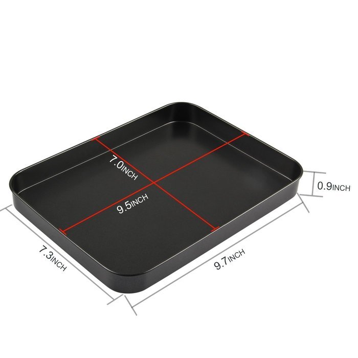 Yilove Non-stick Rectangular Cake Pan Bakeware 10"(Black)