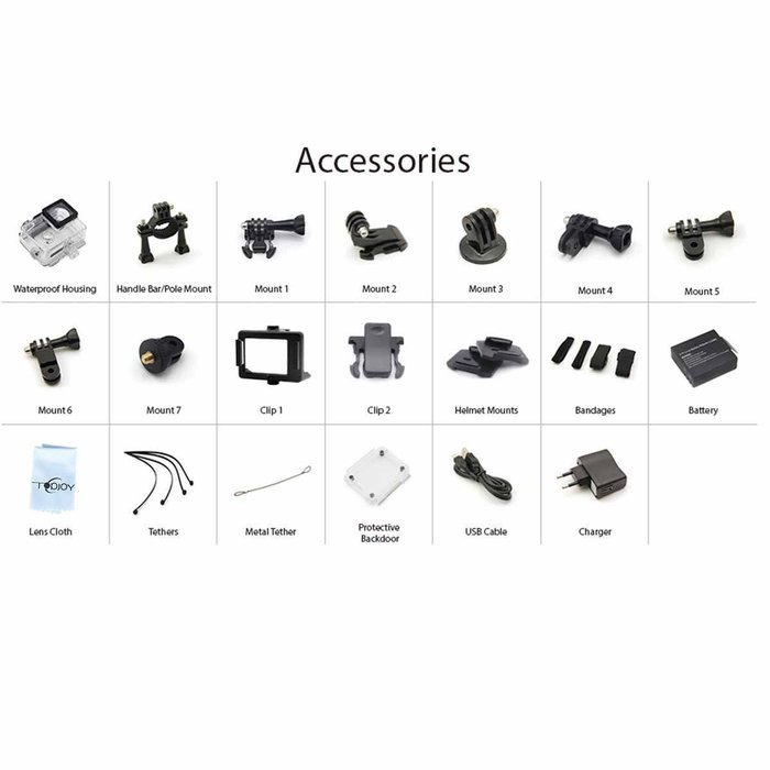 Zuber Ultra 4K Wifi Waterproof Action Camera 2.0 inch DV Camcorder Sport Camera for IOS and Android N3