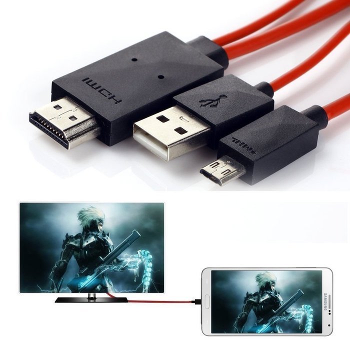 Sych Phone to Tv Cable, 6.5 Feet 11 Pin Micro USB (MHL) to HDMI Adapter Cable 1080P HDTV for Samsung Galaxy Galaxy...
