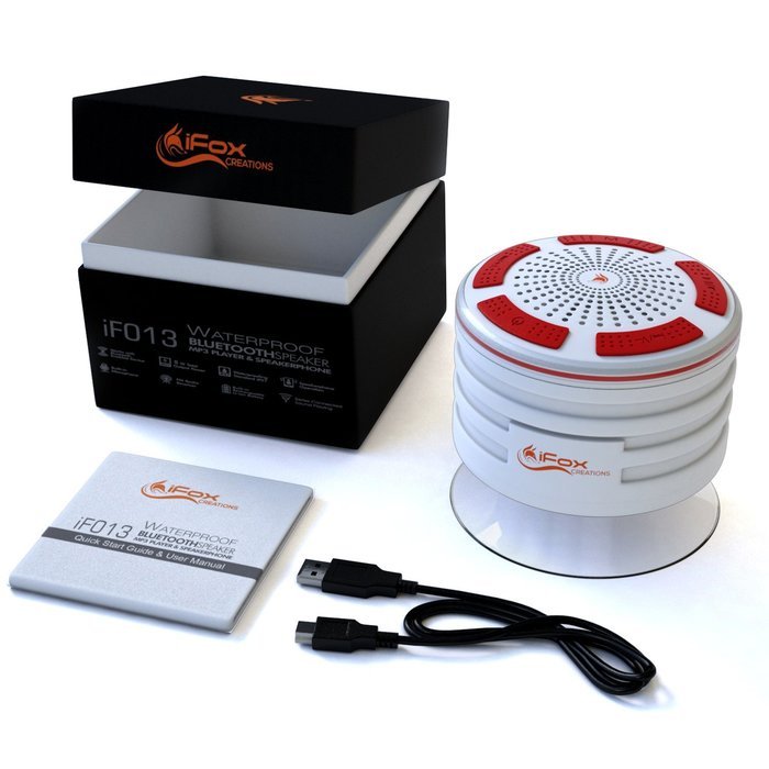 iFox iF013 Bluetooth Shower Speaker - Certified Waterproof. Wireless Speakerphone Pairs To All Bluetooth Devices... N6