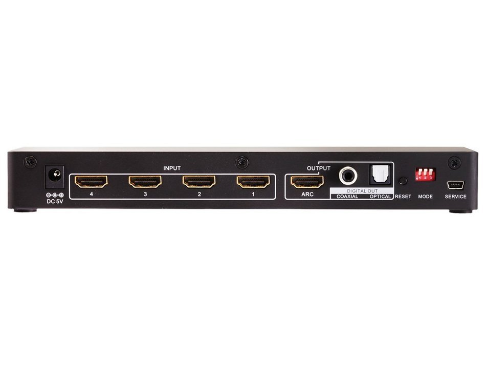 Monoprice 4x1 HDMI Switch w/ TOSlink & Digital Coaxial Audio Output (Audio Return Channel/3D/CEC Support) N2