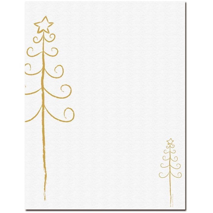 Simple Tree Holiday Christmas Letterhead & Printer Paper