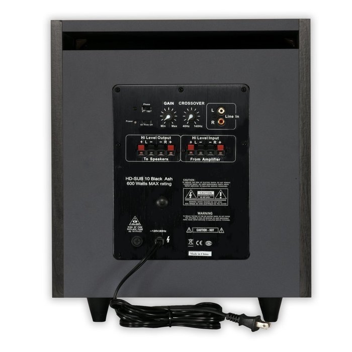 Acoustic Audio HDSUB10-Black Home Theater Powered 10" Subwoofer Black Front Firing Sub