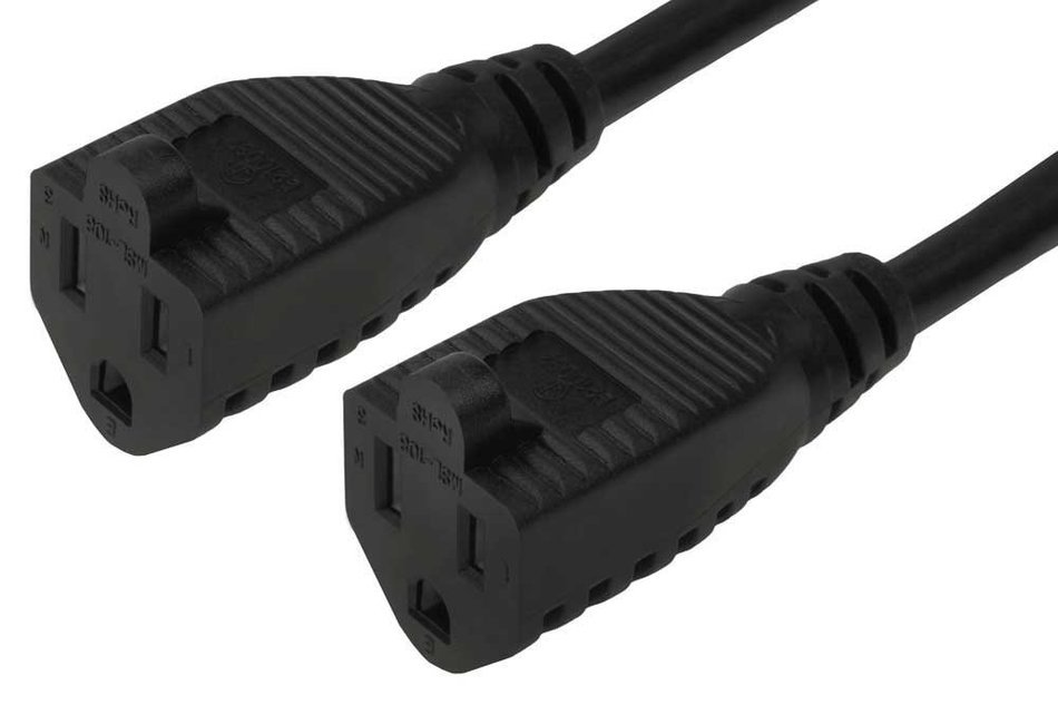 SF Cable, 1ft Outlet Saver Power Cord Splitter, 1 NEMA 5-15P to 2 NEMA 5-15R N4
