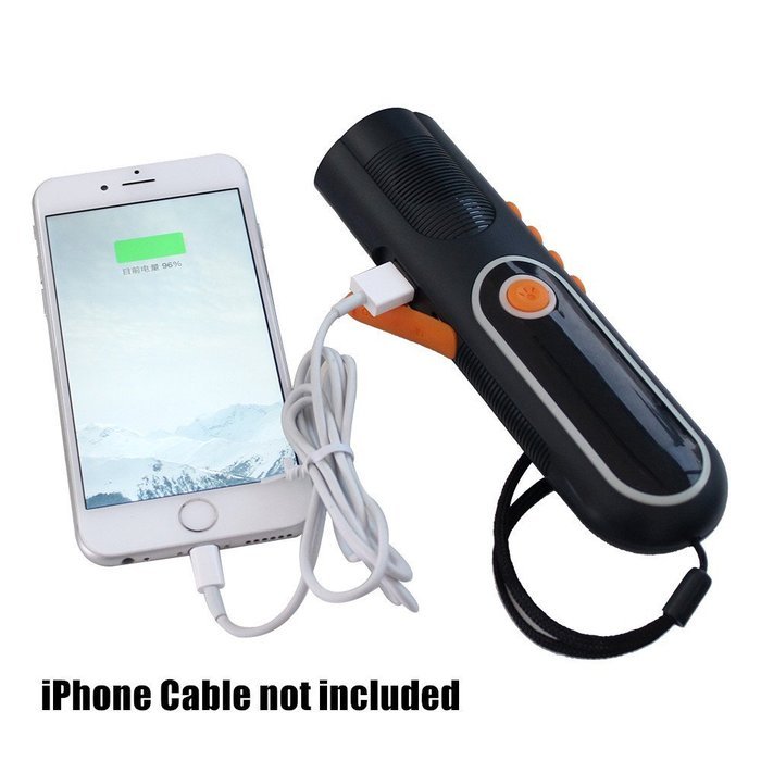 iRonsnow IS-074 Emergency Dynamo Hand Crank Led Flashlight with FM AM Radio, Noctilucent in Dark, 800mAh Rechargeable... N4