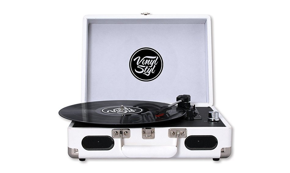 Vinyl Styl Groove Portable 3 Speed Turntable (White) N6