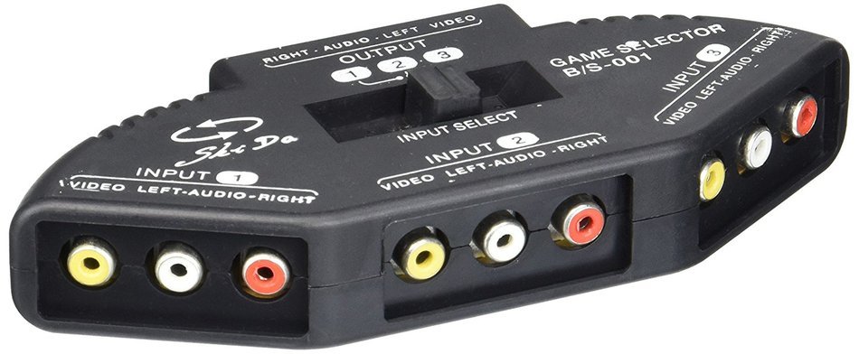 Leegoal 3-Way Audio Video RCA Composite AV Video Game Selector Switch Box Splitter N2