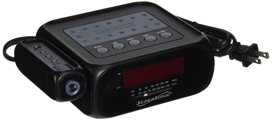 Supersonic SC371 Digital Projection Alarm Clock with Radio