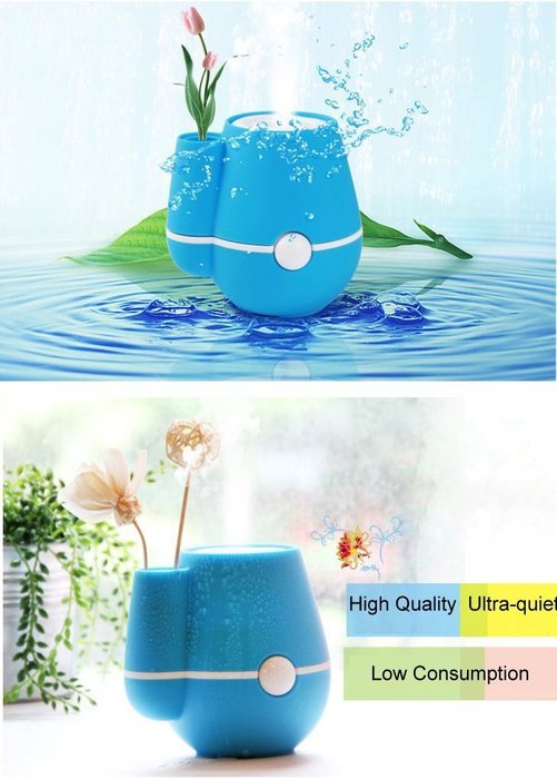 LIWUYOU Vase Shaped Mini Portable USB Air Freshener Humidifier for Home Office Color Blue N6