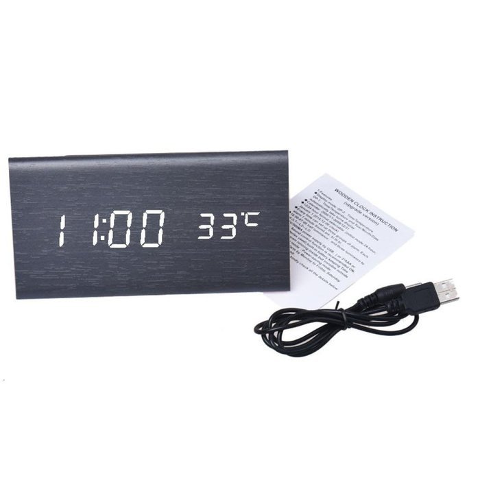 DZT1968&reg; Sounds Control LED Electronic Desktop Digital Alarm Clock With Temperature