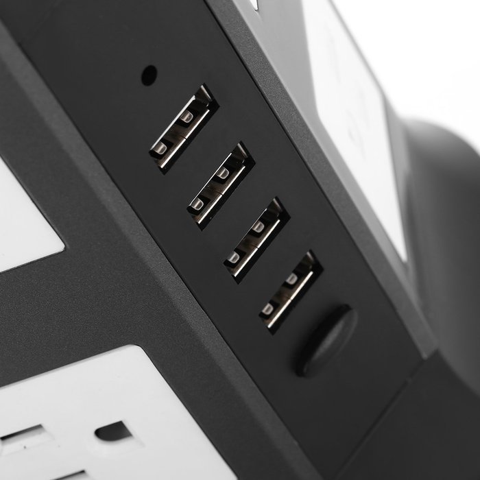 ISelector 8-AC Outlets Power Strip with 2.1A 4 USB Charging Ports and 6.5-Feet Cord (Black) N5