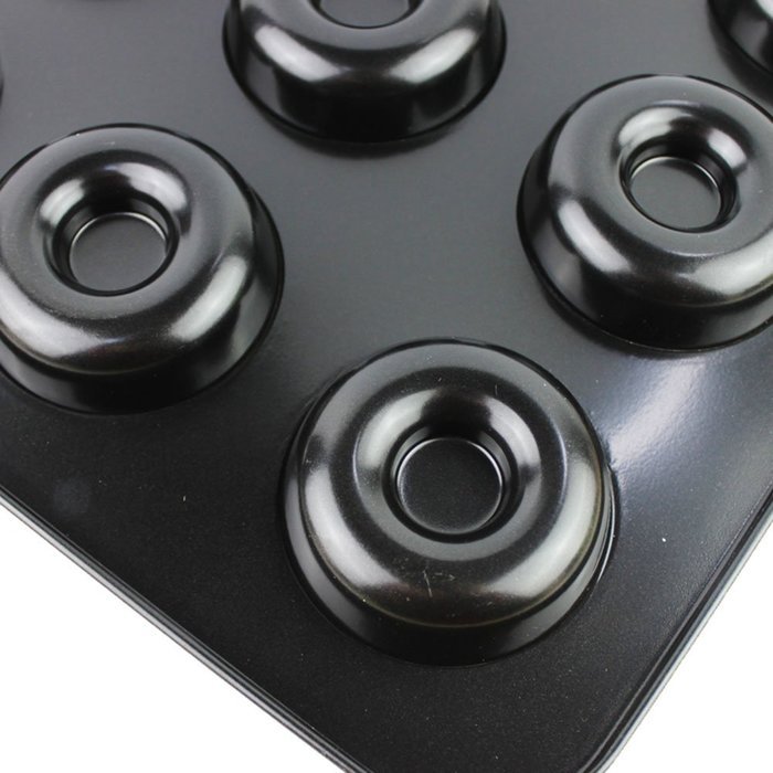 BETOP HOUSE Durable 9-Cup Gold Nonstick Hollow Cupcake Muffin Pan Mold