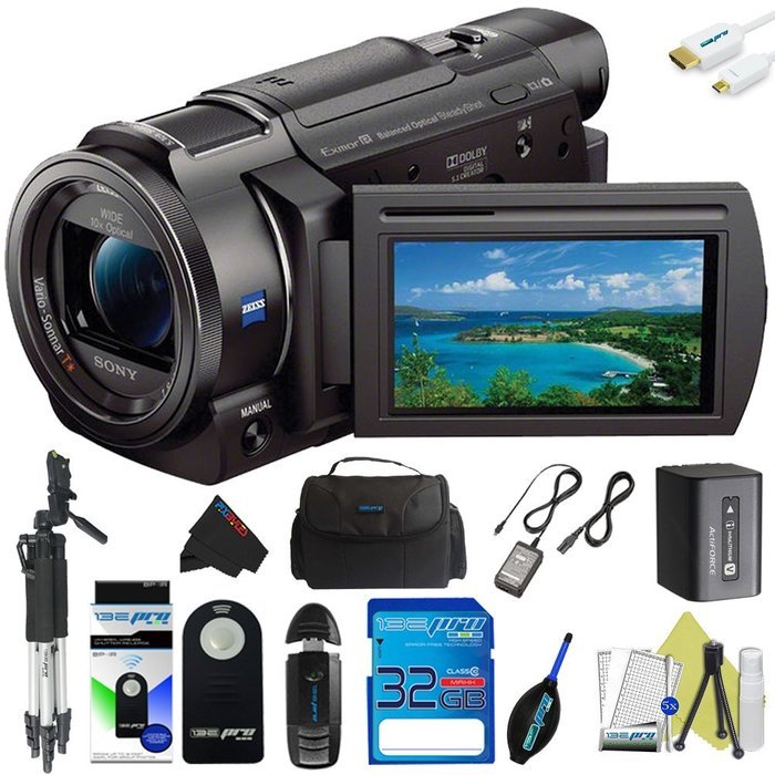Sony FDR-AX33 4K Ultra HD Handycam Camcorder + Pixi-Basic Accessory Kit
