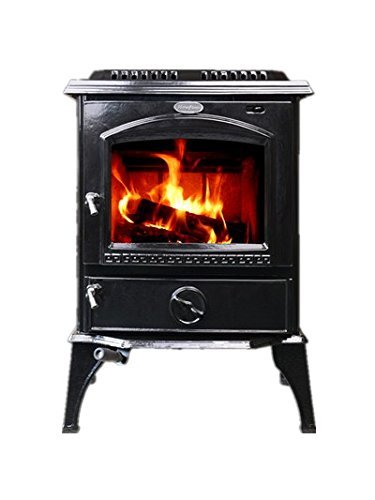 HorseFlame Cast Iron Freestanding Wood Burning Stove HF717U Enamel black N3