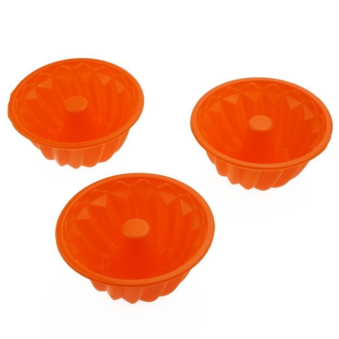 Wenwins silicone bundt pan 3pcs (orange)