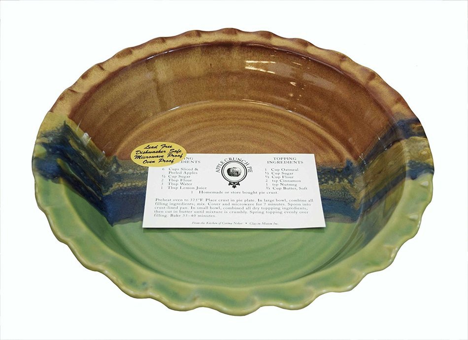 Clay In Motion Handmade Ceramic Deep Dish 9" Pie Plate - Mountain Meadows