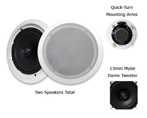 Visonik VR802 350 Watt Pair 8" 2-Way In-Wall/Ceiling Home Speakers