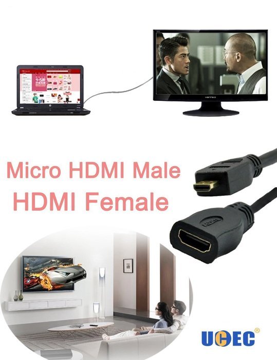 UCEC Right-Angled Mini HDMI to HDMI Male Cable - Stretched Length N11