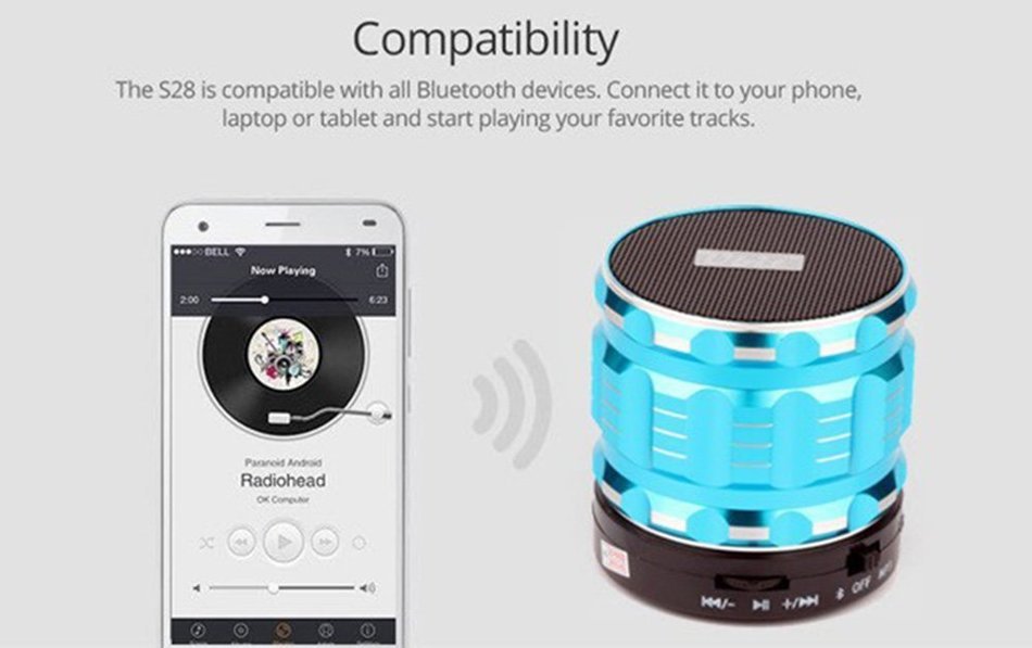 Generic Metal Steel Wireless Bluetooth Speaker Support FM Radio Color ( Blue ) N3