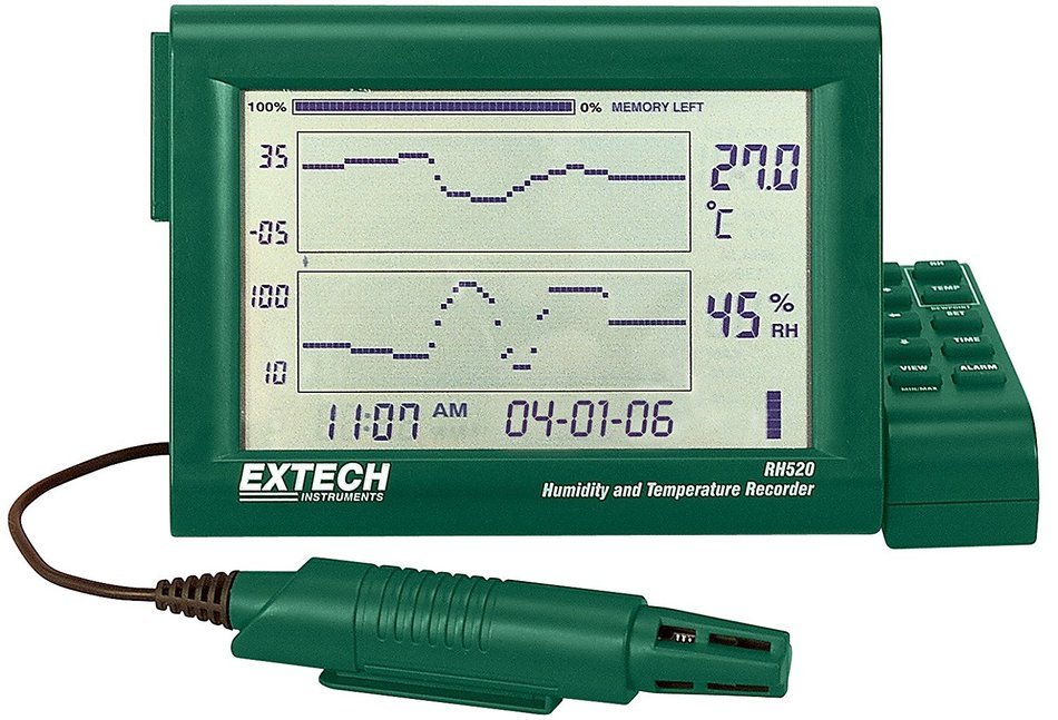 Extech RH520A-240 240V Humidity Plus Temperature Chart Recorder with Detachable Probe