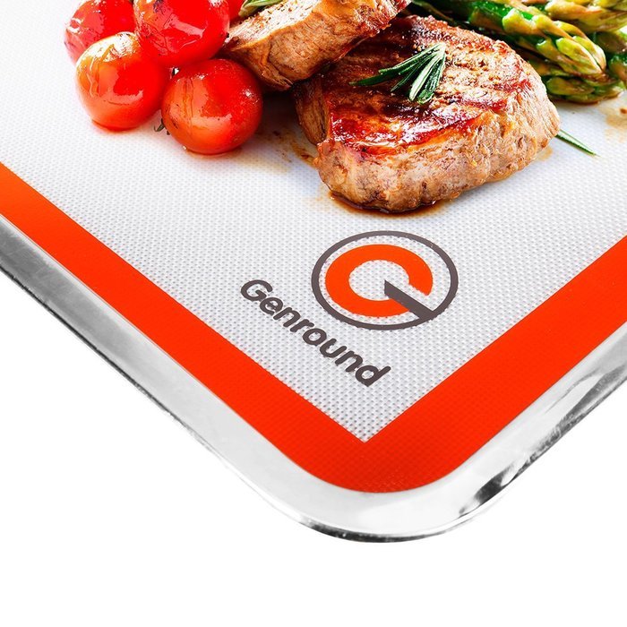 Genround Silicone Baking Mats (Set of 3) - 2 x Large Half Sheet, 1 x Small Quarter Sheet - Non Stick Heat Resistant...