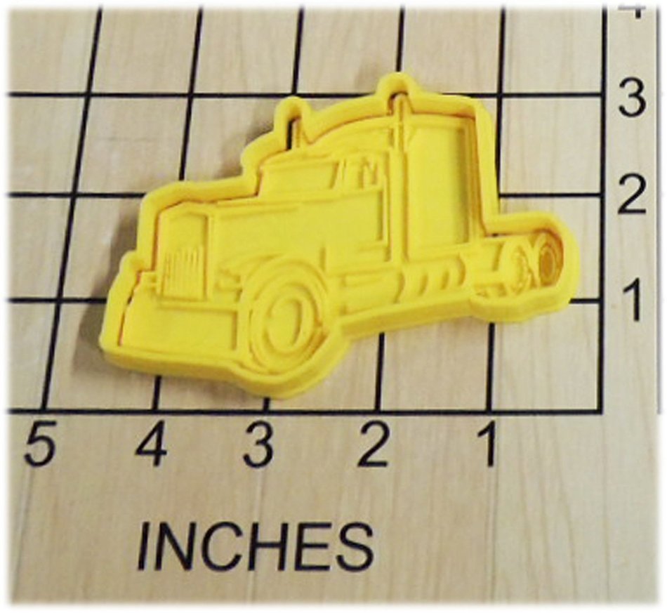 Semi Truck Fondant Cookie Cutter and Stamp #1389