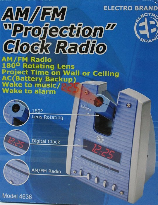 Electro Brand AM/FM Projection Clock Radio Model 4636 N4 free image ...