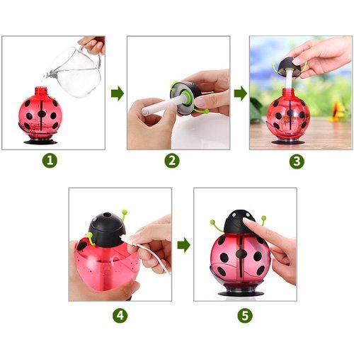 Cute Humidifier Ultrasonic Aroma Diffuser Air Purifier Atomizer with Nightlight Function 260ml for Home, Car,... N4