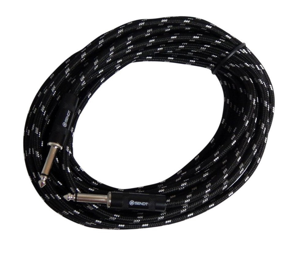 Sendt 25 foot 1/4 inch (6.3mm) Male to Male Mono Nylon Braided Guitar / Bass / Instrument Cable N11