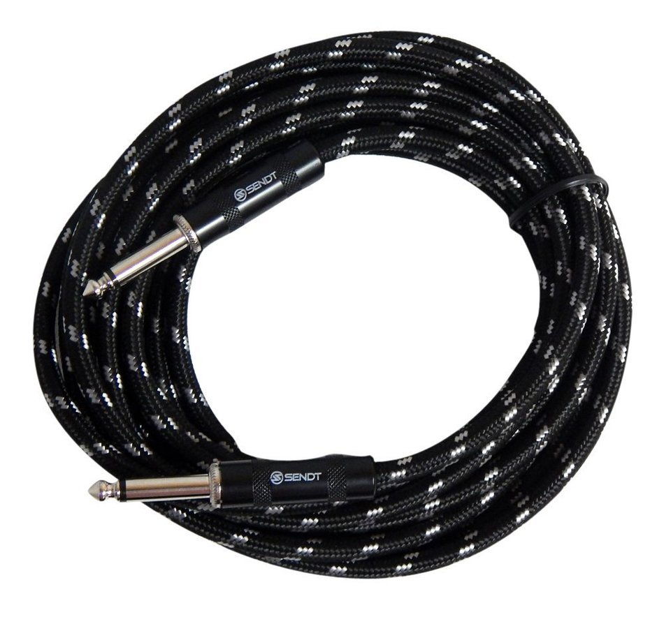 Sendt 25 foot 1/4 inch (6.3mm) Male to Male Mono Nylon Braided Guitar / Bass / Instrument Cable N12