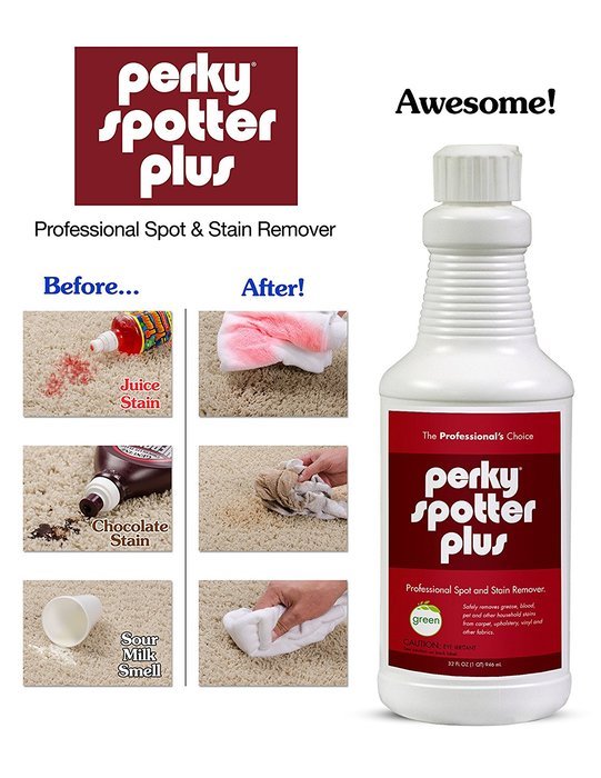Perky Plus Stain Remover for Carpet, Cars, Clothes and Couches - 32 oz N2