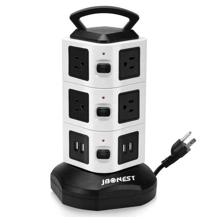 Jbonest Smart 10 Outlet Surge Protector Power Strip with 4 Port USB Charging Ports Desktop USB Charging Station... N5
