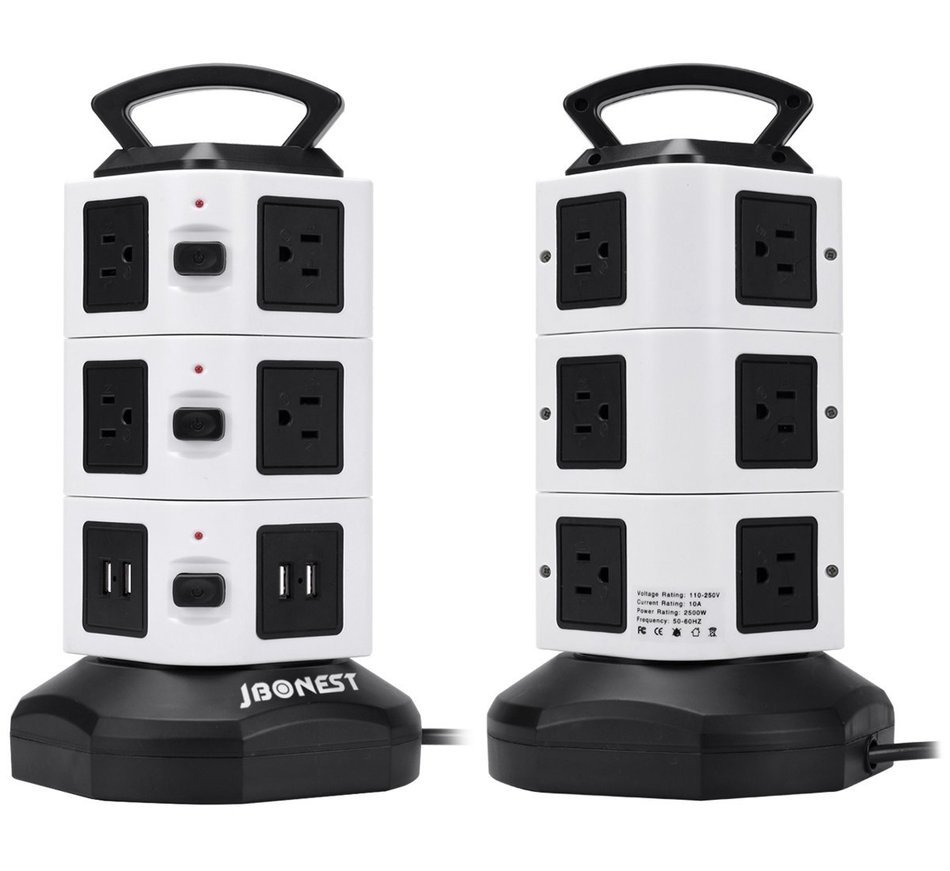 Jbonest Smart 10 Outlet Surge Protector Power Strip with 4 Port USB Charging Ports Desktop USB Charging Station... N6