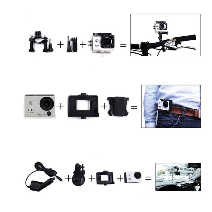 Besteye 2.0" Full HD 12MP Sports Action Camera WIFI 1080P with 170&deg;A+ Wide Angle 30M Waterproof IR Remote White... N15
