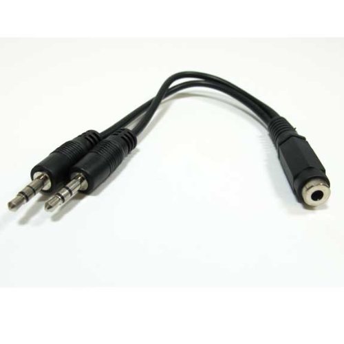 SF Cable 3.5mm Female to 2 3.5mm Male Stereo Splitter Cable (6-Inch) N2