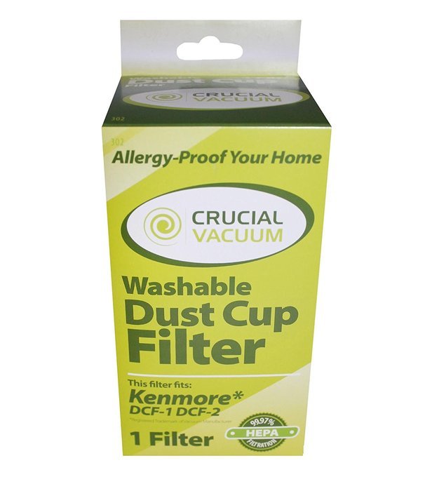 Kenmore DCF-1 DCF-2 Washable & Reusable Long-Life Vacuum Tower Filter; Incudes End-Cap; Replaces Kenmore DCF1... N4
