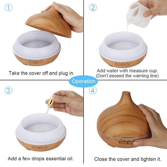 Essential Oils Diffuser, HUIRUI Aroma Cool Mist Ultrasonic Humidifier 300ml With 7 Colors Auto Change, Time Setting... N4