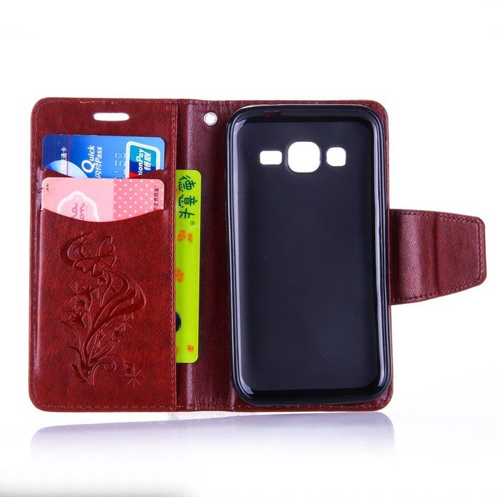 Galaxy Core Prime Case,ikasus Glitter Diamond Embossing Flowers Lily Butterfly PU Leather Flip Wallet Pouch Stand... N15