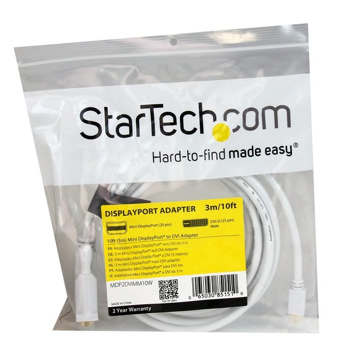 StarTech MDP2DVI Mini DisplayPort to DVI Video Adapter Converter N9