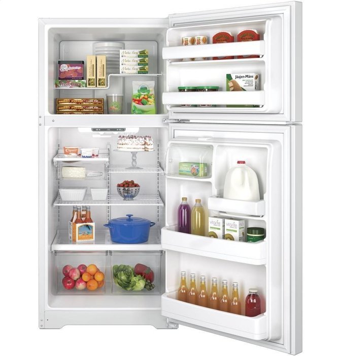 GE GTE18ETHWW 18.2 Cu. Ft. White Top Freezer Refrigerator - Energy Star