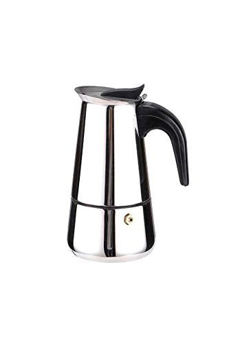 Home Basics EM00249 4 Cup Stainless Steel Espresso Maker, Silver,