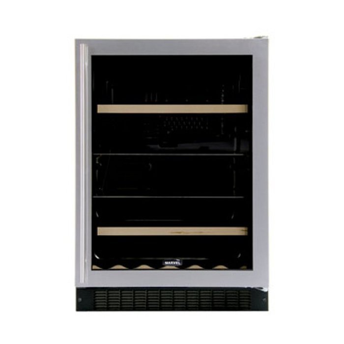 14 Bottle Dual Zone Wine Refrigerator Finish: Black Cabinet With Stainless Frame Glass Door, Hinge Location: Right...