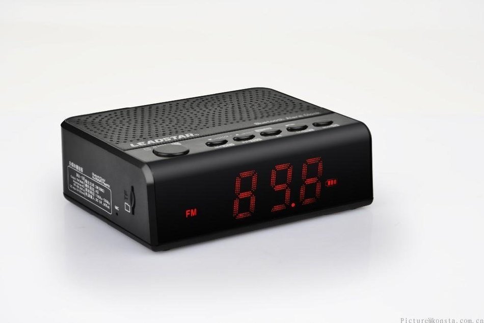 Rechargeable Digital Alarm Clock Radio with Speaker LED Display FM Mp3 TF Player
