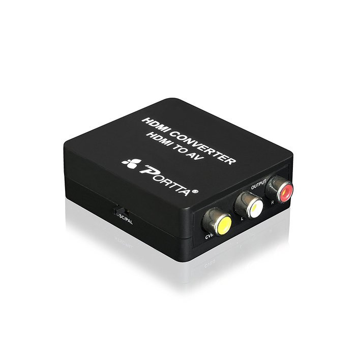 Portta WPETCHP AV/CVBS RCA Composite to HDMI Mini Converter v1.3 Scaler with USB Power Cable for 720p 1080p support... N9
