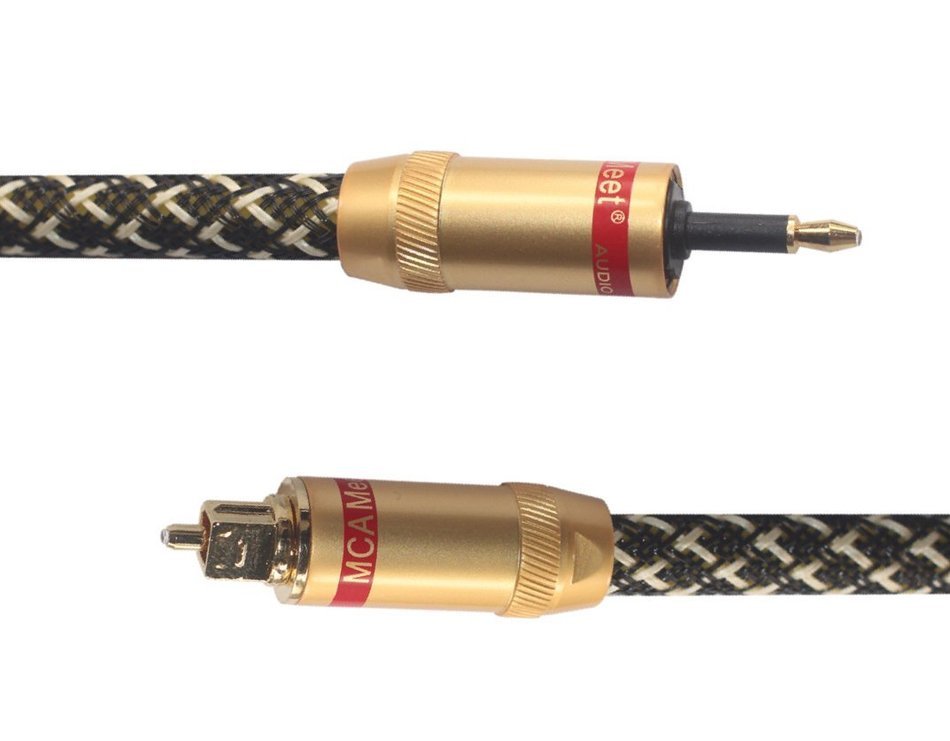 KS-TL-M HIFI 24K Gold Plated Toslink to Mini Toslink Digital Optical S/PDIF Audio Cable FOR AK PHA MOJO Sony D50...