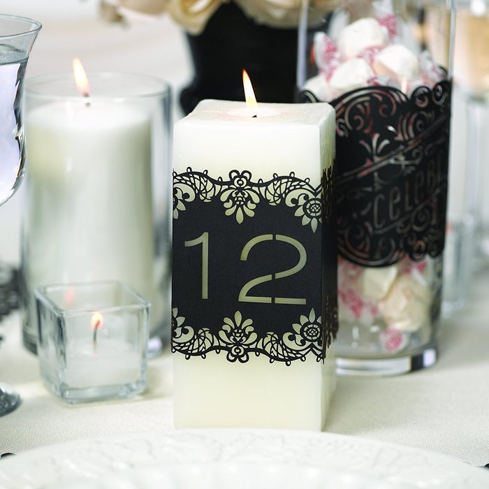 Hortense B. Hewitt 30869 Laser Cut Table Number Wraps, Numbers 1 to 10, Black N4
